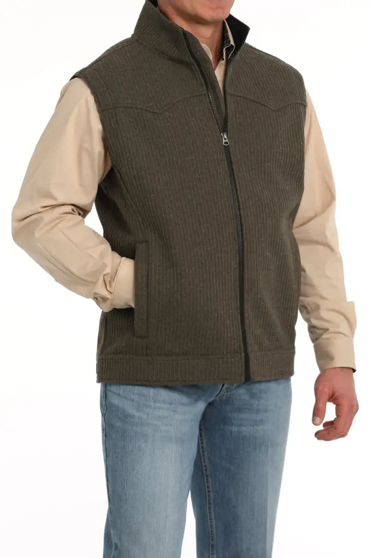 Cinch Men’s Brown Poly-Wool Bonded Vest Men’s Vest