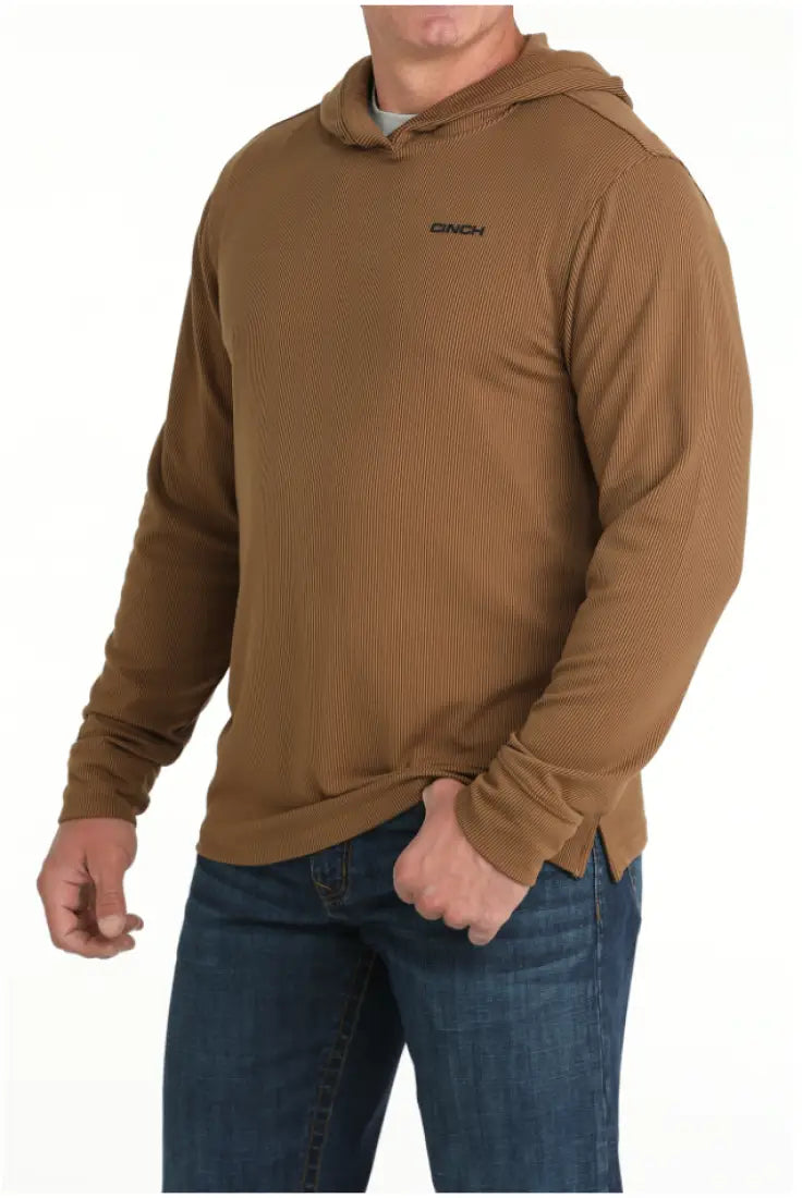 Cinch Men’s Brown Ribbed Hoodie Men’s Pullover
