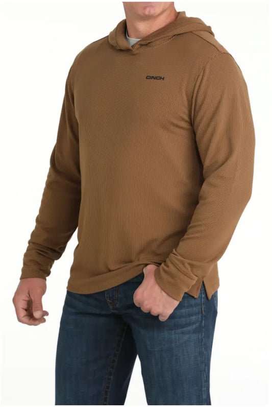 Cinch Men’s Brown Ribbed Hoodie Men’s Pullover
