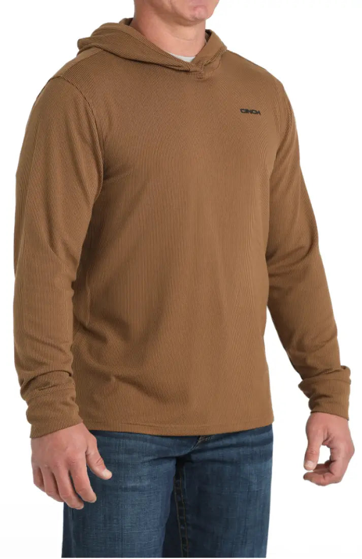 Cinch Men’s Brown Ribbed Hoodie XSmall Men’s Pullover