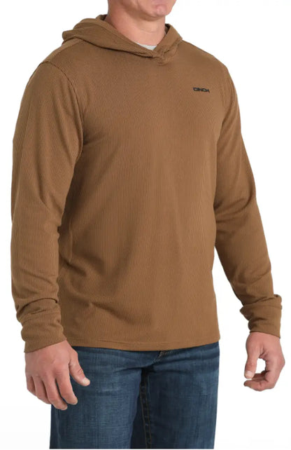 Cinch Men’s Brown Ribbed Hoodie XSmall Men’s Pullover