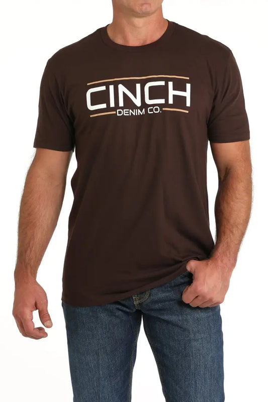 Cinch Men’s Brown Straight Logo T-Shirt Men’s T-Shirt