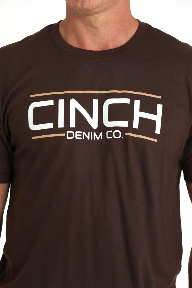 Cinch Men’s Brown Straight Logo T-Shirt Small Men’s T-Shirt