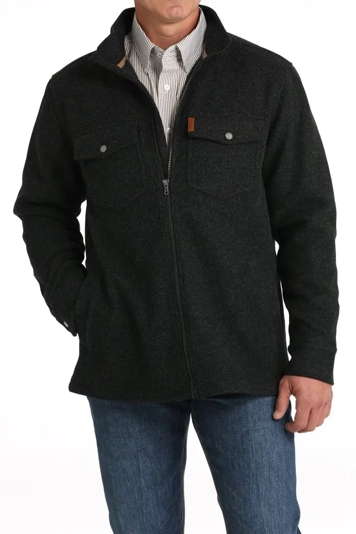 Cinch Men’s Brushed Knit Shirt Jacket Small / Black Men’s Jacket