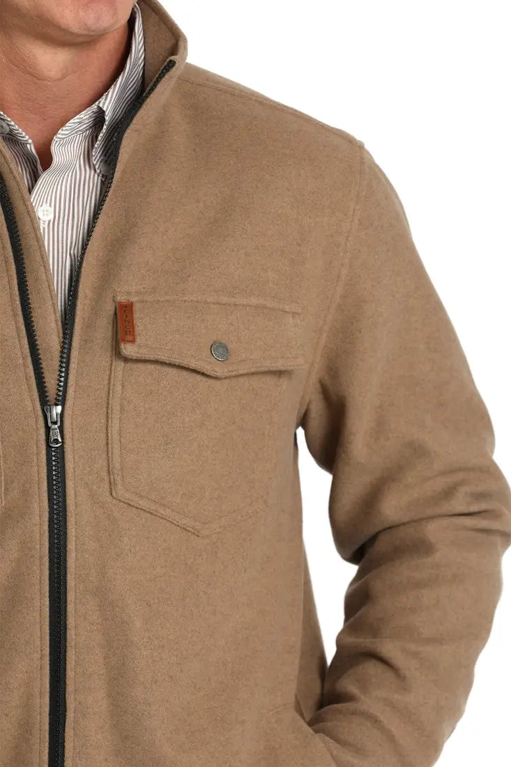 Cinch Men’s Brushed Knit Shirt Jacket Small / Khaki Men’s Jacket