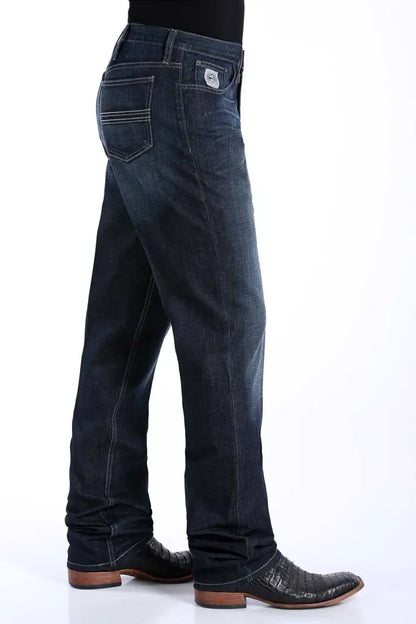 Cinch Men’s Dark Wash Silver Label Slim Straight Jean Men’s Bottoms