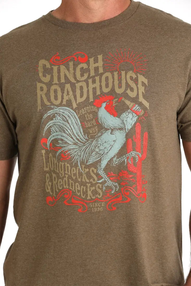 Cinch Men’s Heather Brown Roadhouse T-Shirt Small Men’s T-Shirt