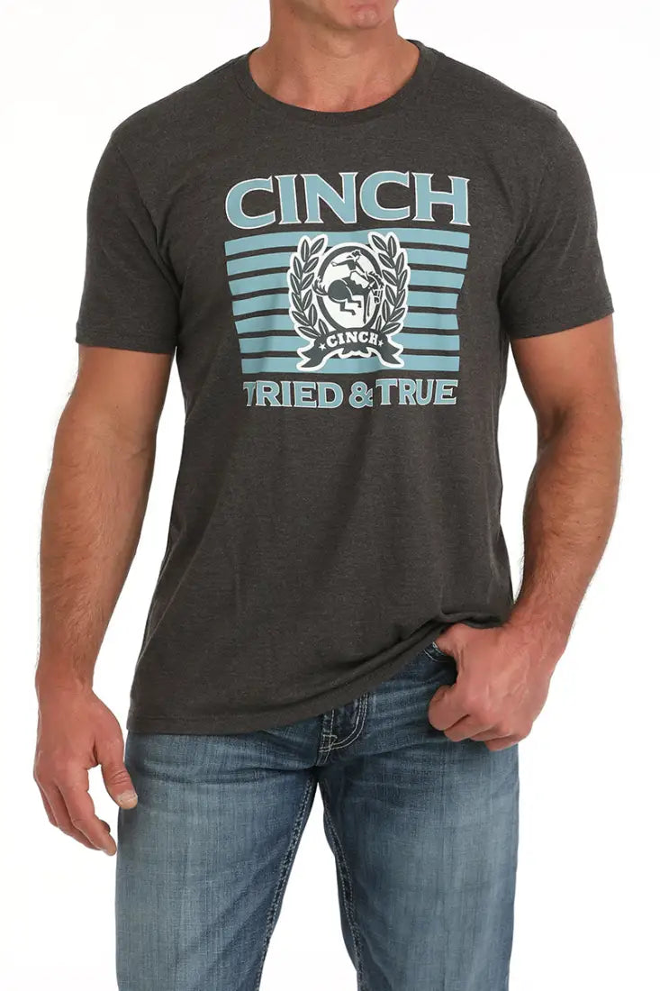 Cinch Men’s Heather Charcoal Tried & True T-Shirt Men’s T-Shirt