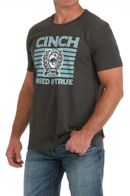 Cinch Men’s Heather Charcoal Tried & True T-Shirt Men’s T-Shirt