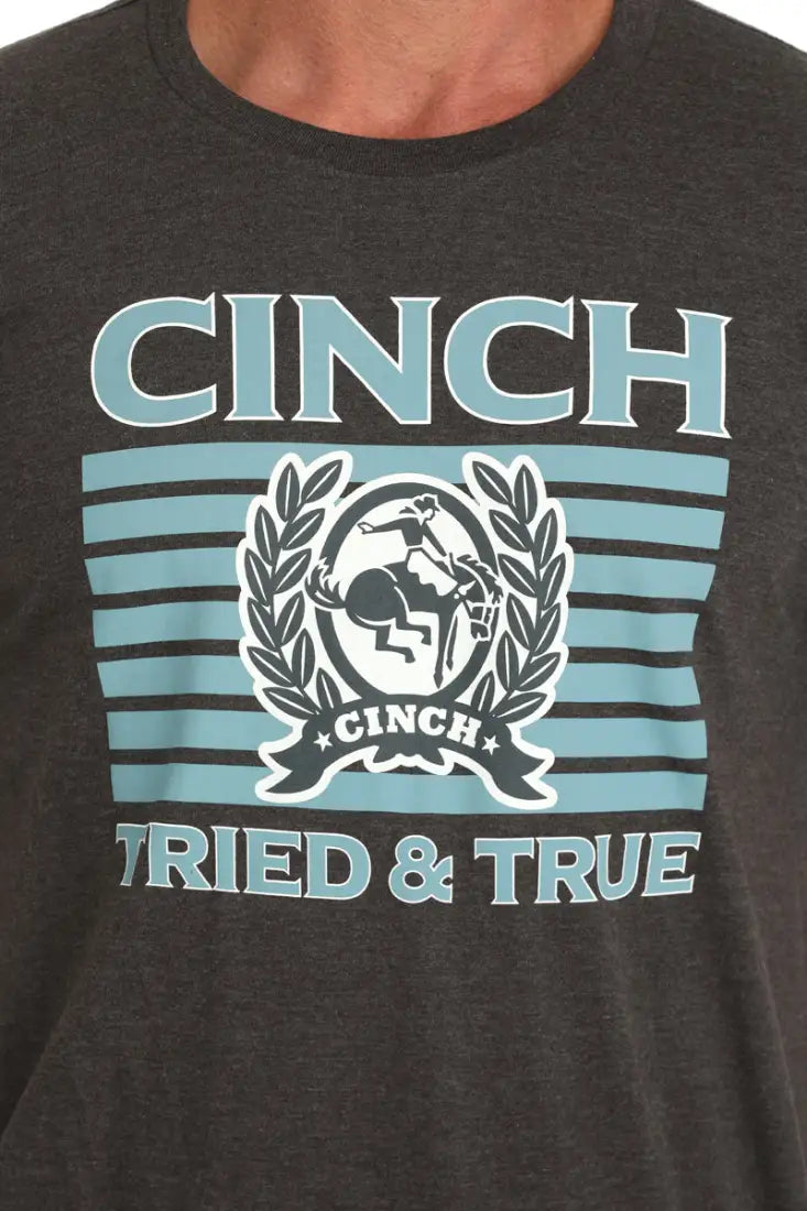 Cinch Men’s Heather Charcoal Tried & True T-Shirt Small Men’s T-Shirt