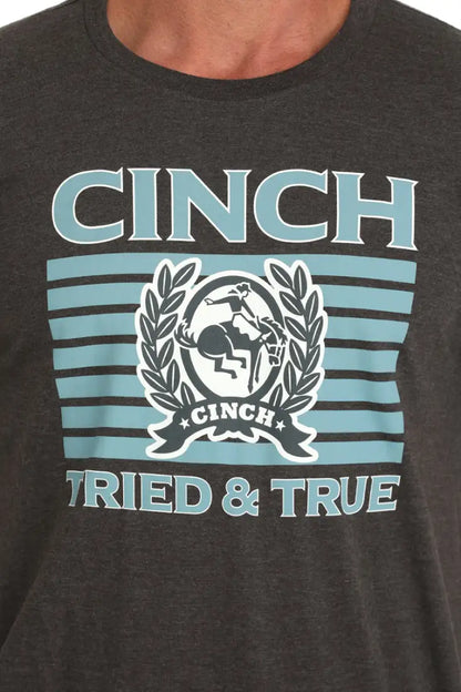 Cinch Men’s Heather Charcoal Tried & True T-Shirt Small Men’s T-Shirt