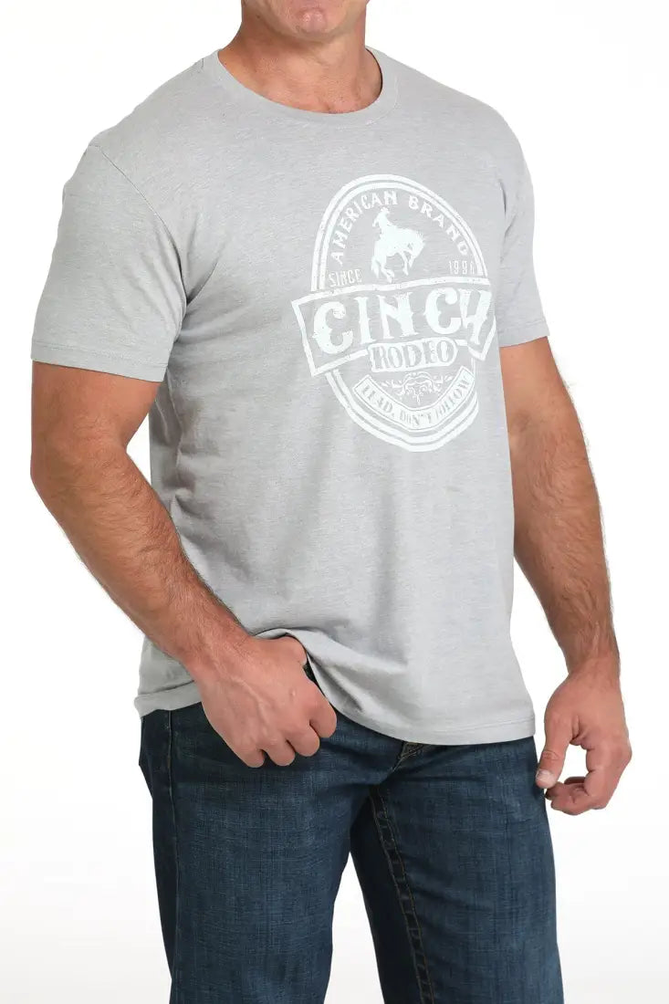 Cinch Men’s Light Grey Logo T-shirt Men’s T-Shirt