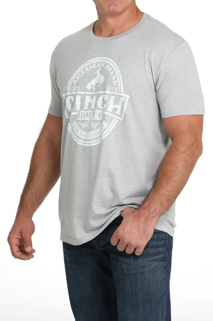 Cinch Men’s Light Grey Logo T-shirt Men’s T-Shirt