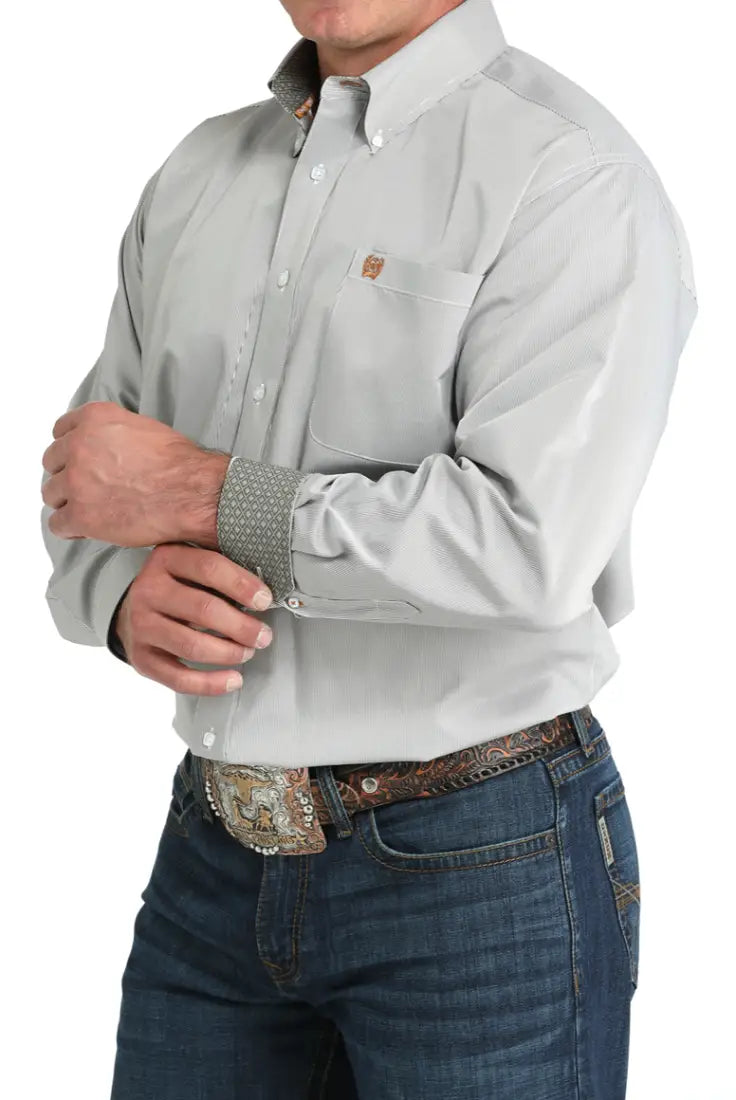 Cinch Men’s Light Grey Pin Stripe Western Men’s Western