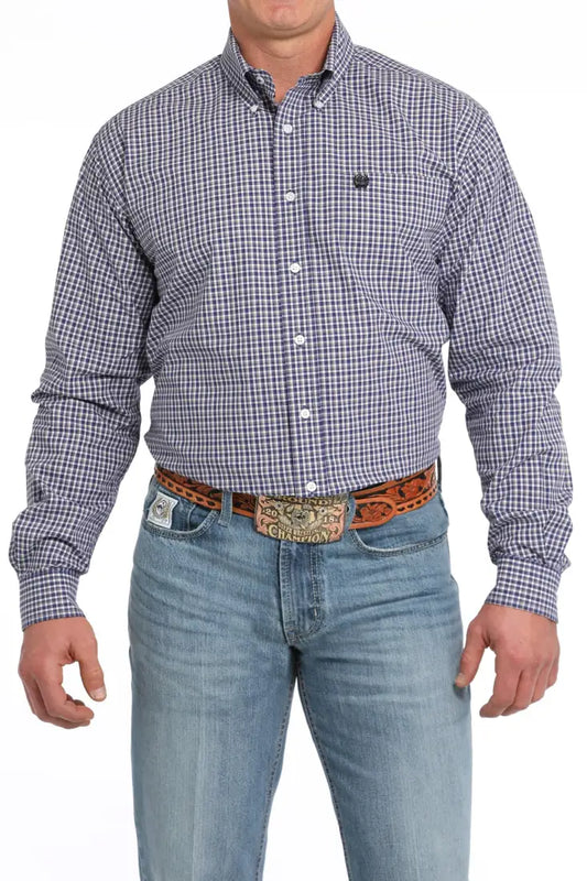 Cinch Men’s Purple & Gold Plaid Western Shirt Men’s Western