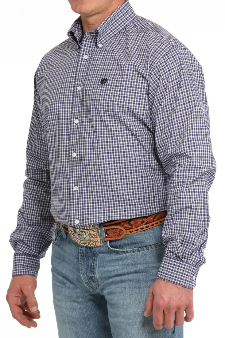 Cinch Men’s Purple & Gold Plaid Western Shirt Small Men’s Western