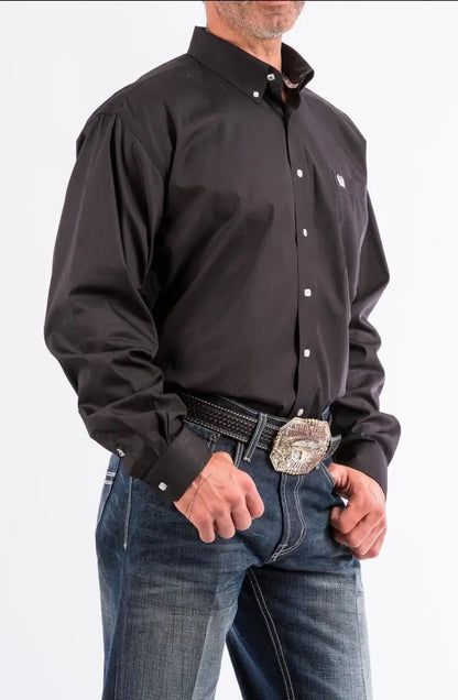 Cinch Men’s Solid Black Western Shirt Men’s Western