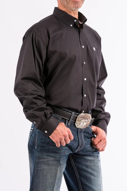 Cinch Men’s Solid Black Western Shirt Men’s Western