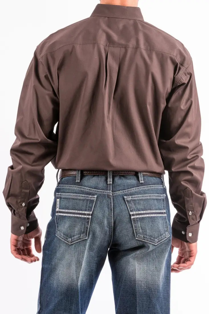 Cinch Men’s Solid Brown Western Shirt Men’s Western