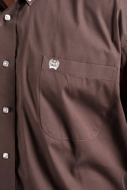 Cinch Men’s Solid Brown Western Shirt XSmall Men’s Western