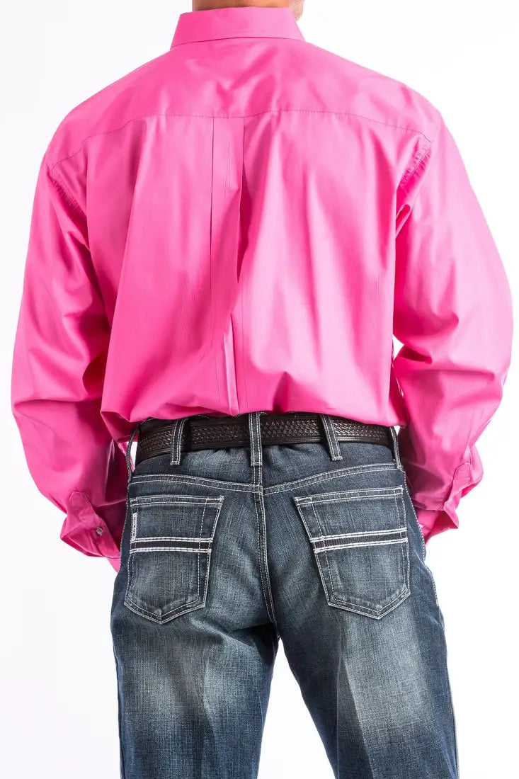 Cinch Men’s Solid Hot Pink Western Shirt Men’s Western