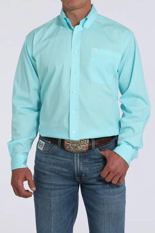 Cinch Men’s Solid Light Turquoise Western Shirt Men’s Western