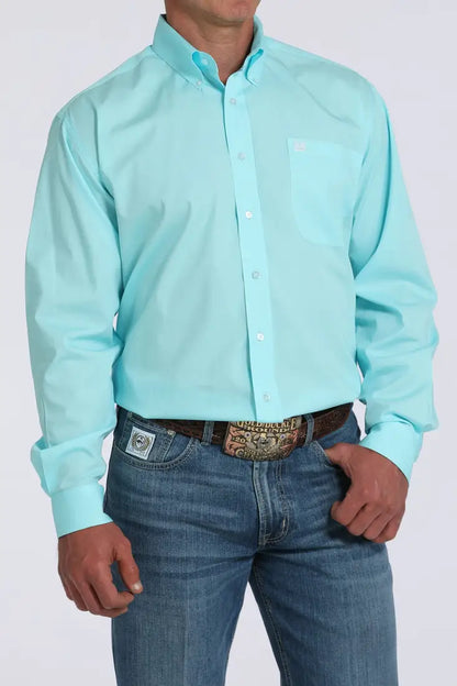 Cinch Men’s Solid Light Turquoise Western Shirt Men’s Western