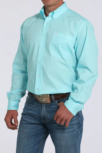 Cinch Men’s Solid Light Turquoise Western Shirt Men’s Western