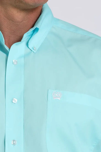 Cinch Men’s Solid Light Turquoise Western Shirt Small Men’s Western
