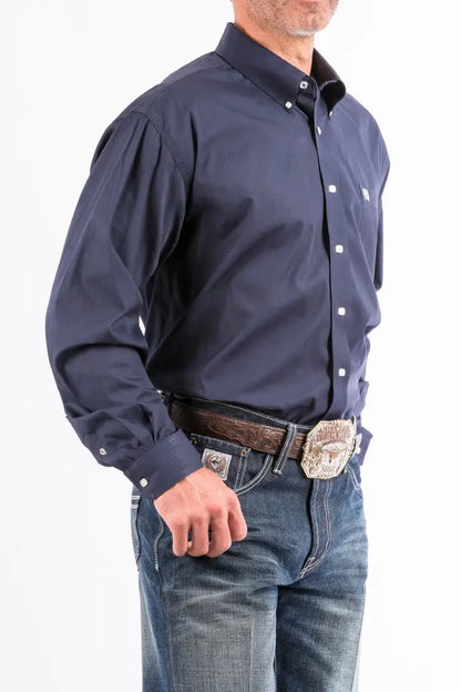 Cinch Men’s Solid Navy Western Shirt Men’s Western