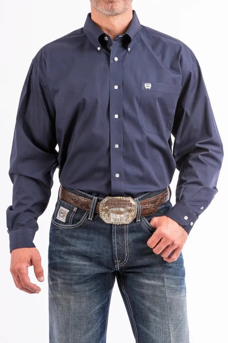Cinch Men’s Solid Navy Western Shirt Men’s Western