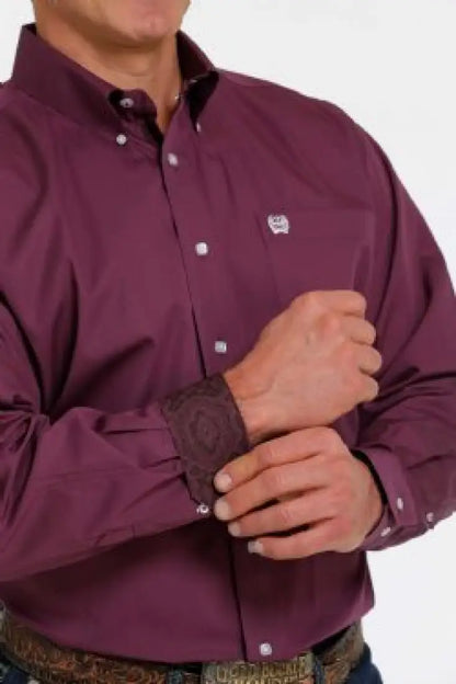 Cinch Men’s Solid Wine Western Shirt XSmall Men’s Western