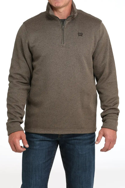 Cinch Men’s Sweater Knit 1/4 Zip Pullover Small / Brown Men’s Pullover