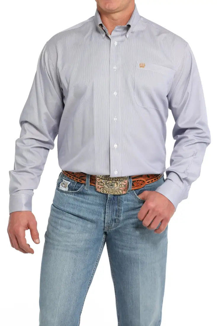 Cinch Men’s Tencel Light Purple MicroStripe Western Shirt Men’s Western