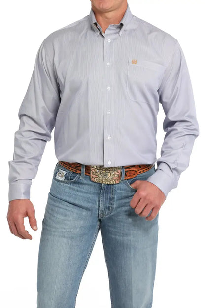 Cinch Men’s Tencel Light Purple MicroStripe Western Shirt Men’s Western