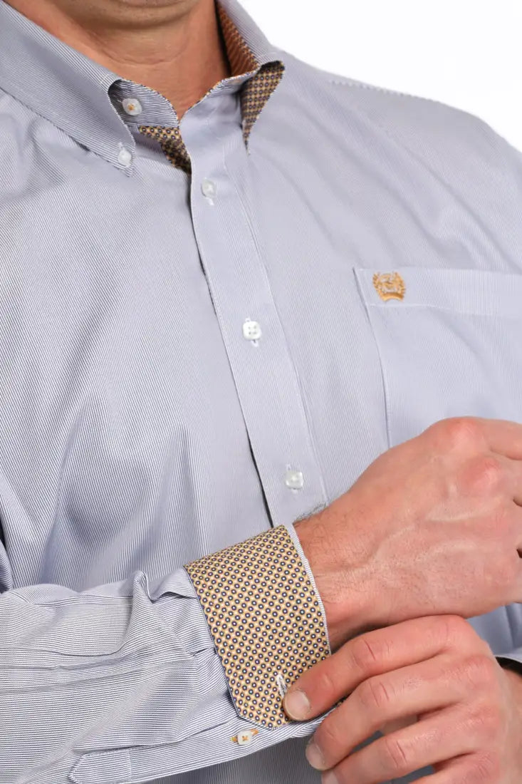 Cinch Men’s Tencel Light Purple MicroStripe Western Shirt XSmall Men’s Western