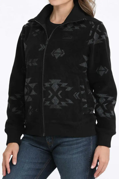 Cinch Women’s Black Aztec Polar Fleece Full Zip Jacket Women’s Coat