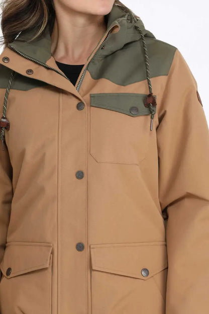 Cinch Women’s Brown Color Blocked Canvas Barn Jacket Women’s Coat
