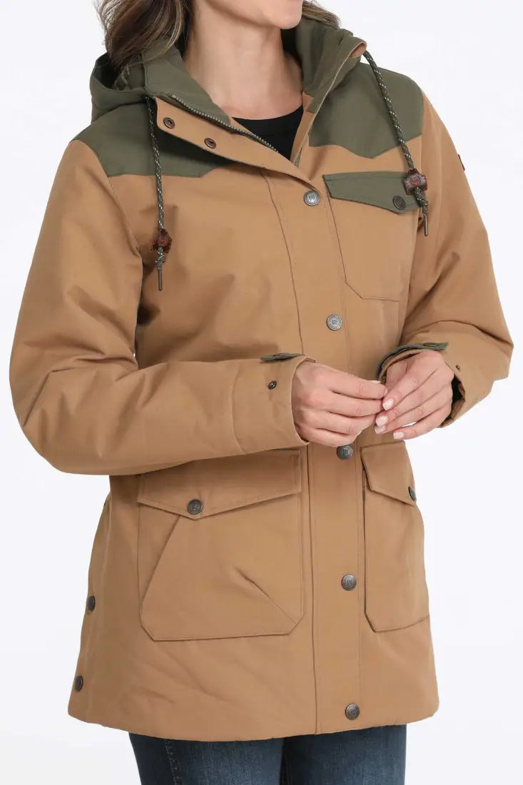 Cinch Women’s Brown Color Blocked Canvas Barn Jacket Women’s Coat