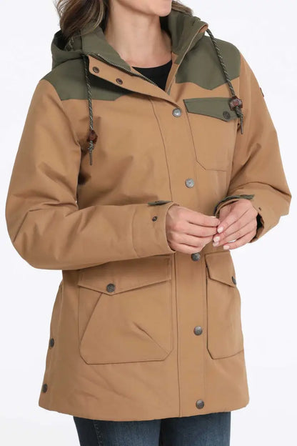 Cinch Women’s Brown Color Blocked Canvas Barn Jacket Women’s Coat