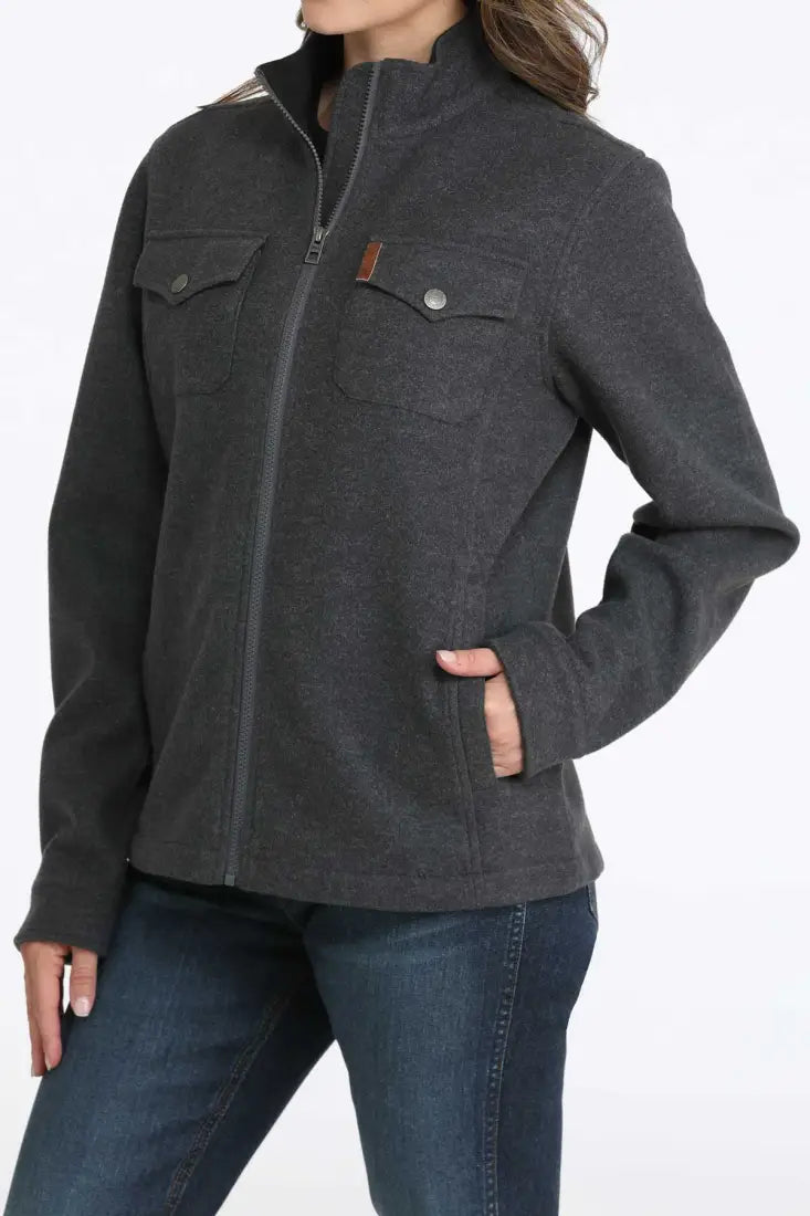Cinch Women’s Charcoal Brushed Knit Shirt Jacket Women’s Coat