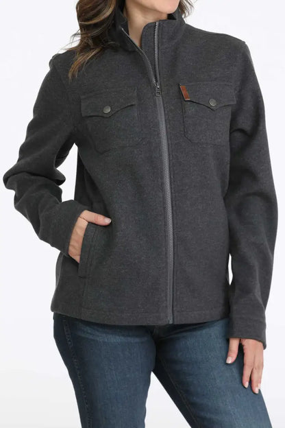 Cinch Women’s Charcoal Brushed Knit Shirt Jacket Women’s Coat