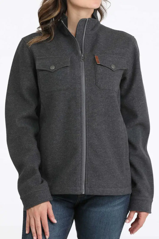 Cinch Women’s Charcoal Brushed Knit Shirt Jacket Women’s Coat