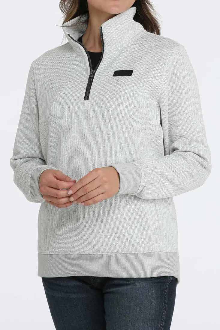 Cinch Women’s Grey 1/4 Zip Sweater Pullover Women’s Pullover