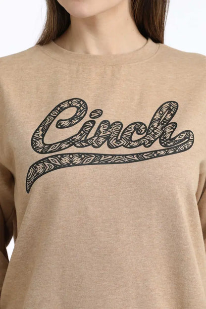 Cinch Women’s Heather Brown Cinch Pullover Sweatshirt Women’s Pullover