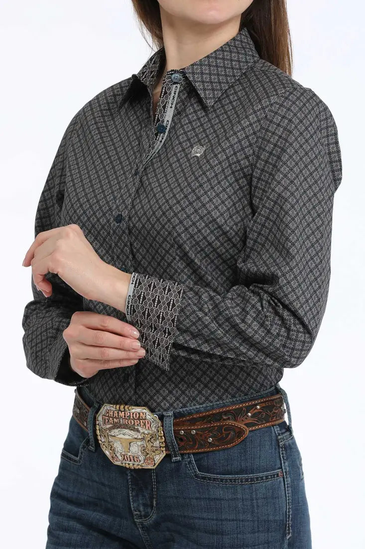 Cinch Women’s Mulberry & Teal Diamond Western Shirt Women’s Western