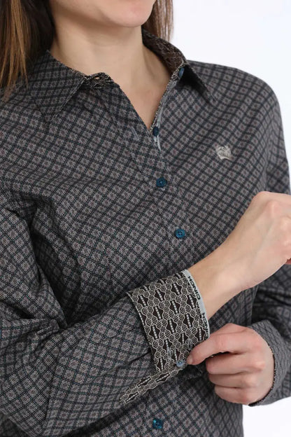 Cinch Women’s Mulberry & Teal Diamond Western Shirt Women’s Western