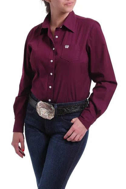Cinch Women’s Solid Burgundy Western Shirt Women’s Western