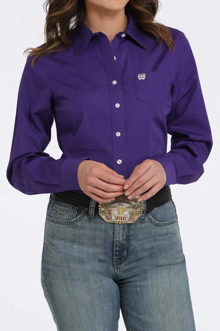 Cinch Women’s Solid Purple Western Shirt Women’s Western