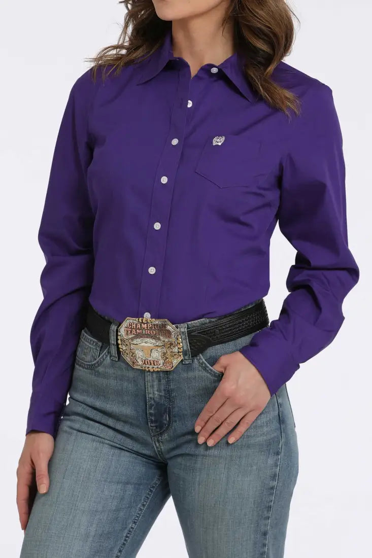 Cinch Women’s Solid Purple Western Shirt Women’s Western
